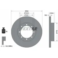 Textar Bromsskiva 92230803 bak, full, 1 Stycke