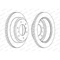 FERODO Bromsskivor DDF1385C bak, ventilerad, 2 Stycke