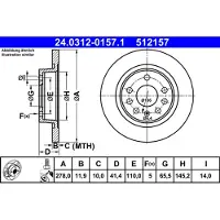 Ate Bromsskiva Power Disc 24.0312-0157.1, 1 Stycke