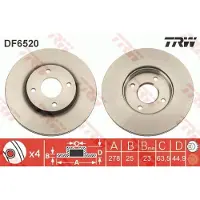 TRW Bromsskiva DF6520 fram, ventilerad, 1 Stycke