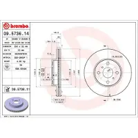 Brembo Bromsskiva 9573611 fram, ventilerad, 1 Stycke