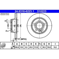 Ate Bromsskiva PowerDisc 24.0310-0223.1, 1 Stycke