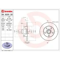 Brembo Bromsskiva 08.5005.20, bak, full, 1 Stycke