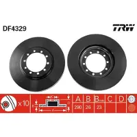 TRW Bromsskiva DF4329, 1 Stycke