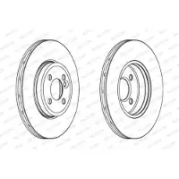 FERODO Bromsskivor DDF1711C fram, ventilerad, 2 Stycke