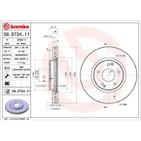 Brembo Bromsskiva 09D72411 fram, ventilerad, höggradigt förkolnad, 1 Stycke