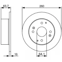 Bosch Bromsskiva 0 986 479 504 bak, full, 1 Stycke