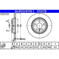 Ate Bromsskiva PowerDisc 24.0312-0178.1, 1 Stycke