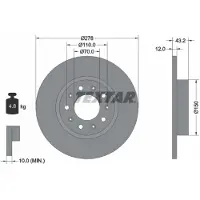 Textar Bromsskiva 92221003 bak, full, 1 Stycke