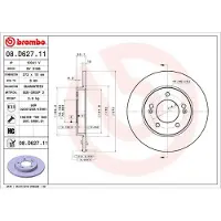 Brembo Bromsskiva 08D62711 bak, full, höggradigt förkolnad, 1 Stycke