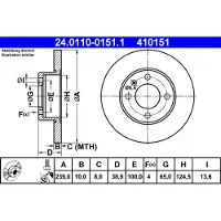 Ate Bromsskiva 24.0110-0151.1 fram, full, 1 Stycke