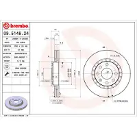 Brembo Bromsskiva 09.5148.24, fram, ventilerad , 1 Stycke