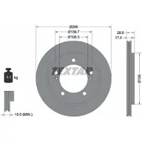 Textar Bromsskiva 92136800 fram, ventilerad, 1 Stycke