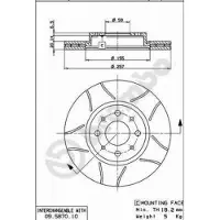 Brembo Bromsskiva Max 09.5870.75, fram, slits, ventilerad, 1 Stycke