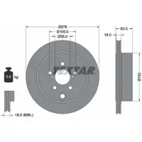 Textar Bromsskiva 92278503 bak, ventilerad, 1 Stycke