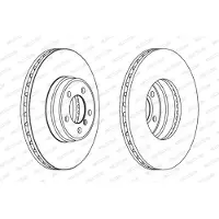 FERODO Bromsskiva DDF1411C-1 fram, ventilerad, 1 Stycke