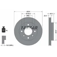 Textar Bromsskiva 92158900 fram, ventilerad, 1 Stycke