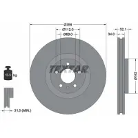 Textar Bromsskiva 92238205 fram, ventilerad, 1 Stycke