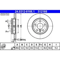 Ate Bromsskiva PowerDisc 24.0312-0166.1, 1 Stycke
