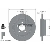 Textar Bromsskiva 92100703 bak, full, 1 Stycke