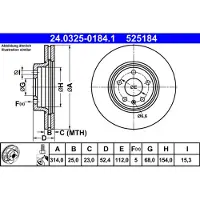 Ate Bromsskiva PowerDisc 24.0325-0184.1, 1 Stycke