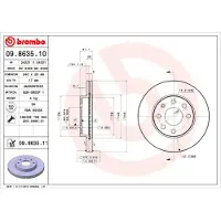Brembo Bromsskiva 9863511 fram, ventilerad, 1 Stycke