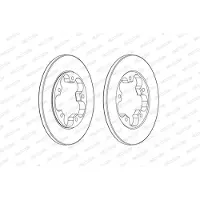 FERODO Bromsskivor DDF2484C bak, full, 2 Stycke