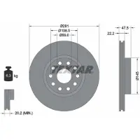 Textar Bromsskiva 92093800 fram, ventilerad, 1 Stycke
