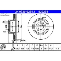 Ate Bromsskiva PowerDisc 24032002341 ATE