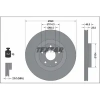 Textar Bromsskiva 92337603 fram, ventilerad, 1 Stycke