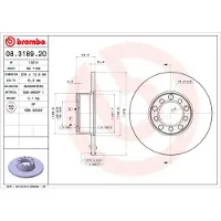 Brembo Bromsskiva 08.3189.20, fram, full, 1 Stycke