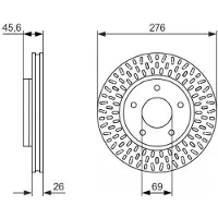 Bosch Bromsskiva 0 986 479 783 fram, ventilerad, 1 Stycke