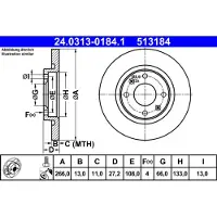 Ate Bromsskiva PowerDisc 24.0313-0184.1, 1 Stycke