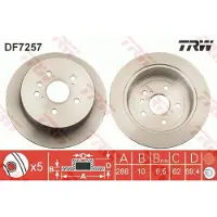TRW Bromsskiva DF7257 bak, full, 1 Stycke