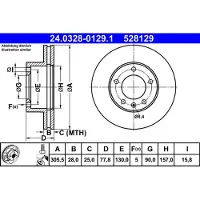 Ate Bromsskiva Power Disc 24.0328-0129.1, 1 Stycke