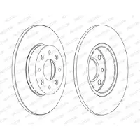 FERODO Bromsskivor DDF1741C bak, full, 2 Stycke
