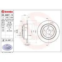 Brembo Bromsskiva 8689711 bak, full, 1 Stycke