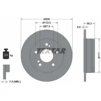 Textar Bromsskiva 92032003 bak, full, 1 Stycke