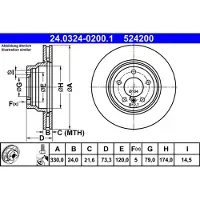 Ate Bromsskiva Power Disc 24.0324-0200.1, 1 Stycke