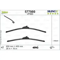Valeo Torkarblad Silencio 577980, 650/400mm, Front, 2 Stycke