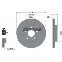 Textar Bromsskiva 92131903 fram, ventilerad, 1 Stycke