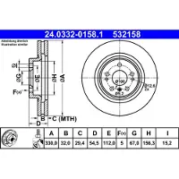 Ate Bromsskiva PowerDisc 24.0332-0158.1, 1 Stycke