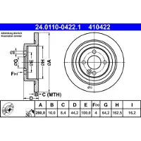 Ate Bromsskiva 24.0110-0422.1, 1 Stycke