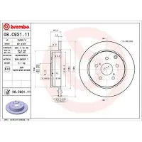 Brembo Bromsskiva 08C93111 bak, full, 1 Stycke