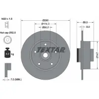 Textar Bromsskiva 92196003 bak, full, 1 Stycke