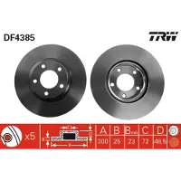 TRW Bromsskiva DF4385 fram, ventilerad, 1 Stycke
