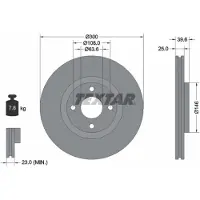 Textar Bromsskiva 92315503 fram, ventilerad, 1 Stycke
