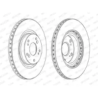 FERODO Bromsskivor DDF1596C fram, ventilerad, 2 Stycke