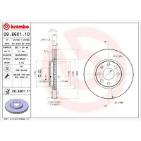 Brembo Bromsskiva 9860111 fram, ventilerad, 1 Stycke