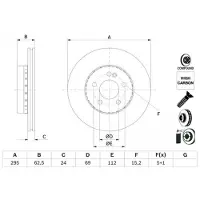 Bosch Bromsskiva 0 986 479 H45 fram, ventilerad, höggradigt förkolnad, 1 Stycke